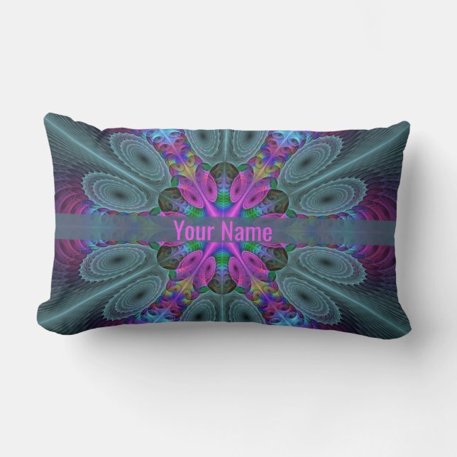 Coussin Rectangle Mandala Colorful Fractal Art Nom du kaléidoscope (Recto)