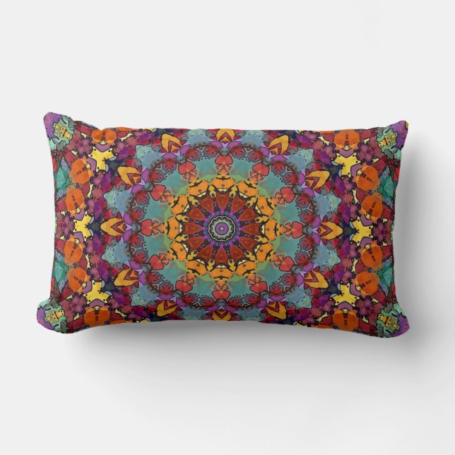 Coussin Rectangle Mandala en kaléidoscope fractal -64351 (Recto)