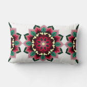 Coussin Rectangle Mandala Motif 02 en rose profond (Verso)