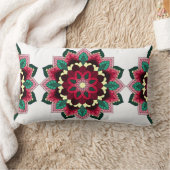 Coussin Rectangle Mandala Motif 02 en rose profond (Couverture)