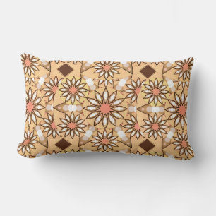 Coussin Rectangle Mandala motif, bronzage caramel, chocolat