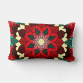 Coussin Rectangle Mandala Pattern 02 in red Lumbar Cushion (Verso)