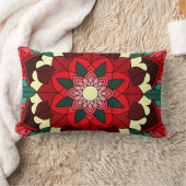 Coussin Rectangle Mandala Pattern 02 in red Lumbar Cushion (Couverture)