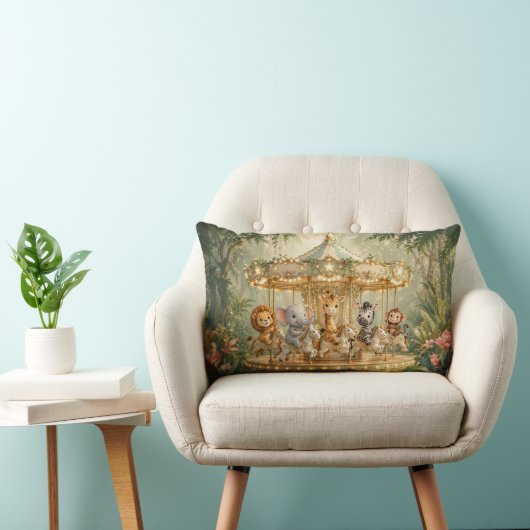 Coussin Rectangle Manège merveilleux de la jungle magique (Chaise)