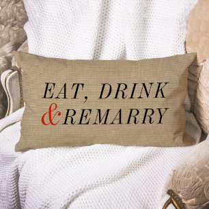 Coussin Rectangle Mangez, buvez et réparez une citation amusante