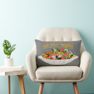 Coussin Rectangle Mangez vos Légumes Citer salade fraîche mélange bo