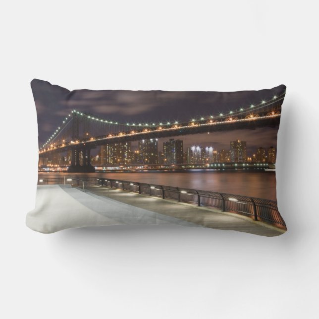 Coussin Rectangle Manhattan Bridge et NYC Skyline (Recto)