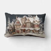 Coussin Rectangle Manoir du livre de Noël avec enfant et chien (Recto)