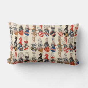 COUSSIN RECTANGLE MANTEAU DES ARMES DES PARTENAIRES DU TOURNOI MÉDIÉ