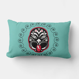 Coussin Rectangle Maori Haka   Nouvelle-Zélande   Art natif   Décor