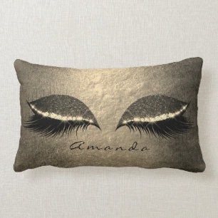 Coussin Rectangle Maquillage fait sur commande noir gris de parties