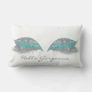 Coussin Rectangle Maquillage Parties scintillant Argent Lashes Gorge