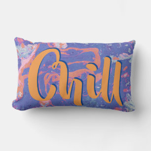 Coussin Rectangle Marbleus Orange Et Bleu Chill