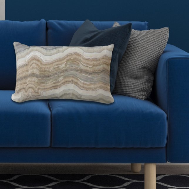 Coussin Rectangle marbre gris brun scandinave minimaliste (minimalist scandinavian granite brown grey marble lumbar pillow)