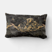 Coussin Rectangle marbre noir avec texture or (Verso)