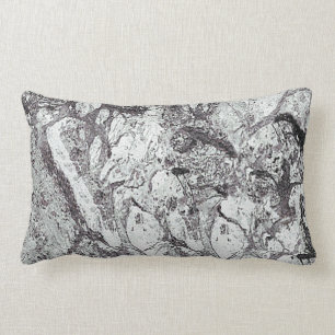 Coussin Rectangle Marbre noir et blanc