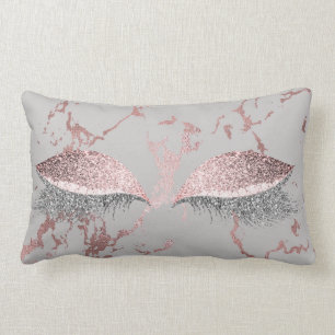 Coussin Rectangle Marbre rose de maquillage de rose d'or de parties