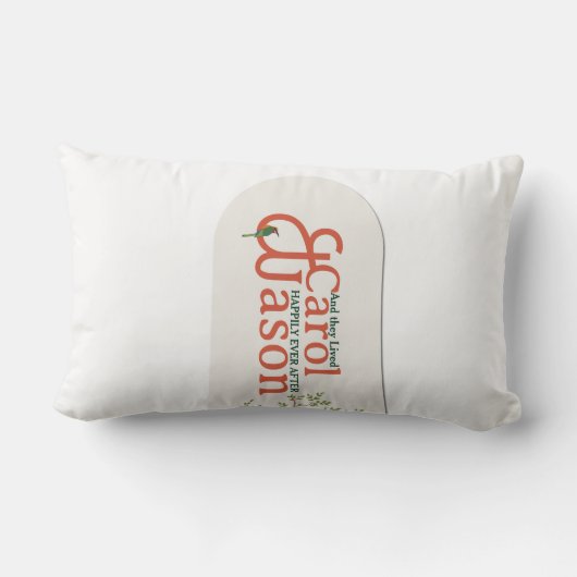 Coussin Rectangle Mariage botanique personnalisé (Verso)
