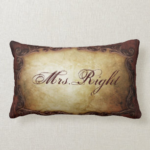 Coussin Rectangle mariage campagnard occidental de typographie