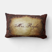 Coussin Rectangle mariage campagnard occidental de typographie (Verso)