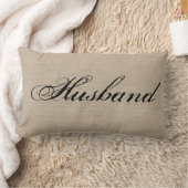 Coussin Rectangle Mariage chic rustique de jute de toile de jute de (Couverture)