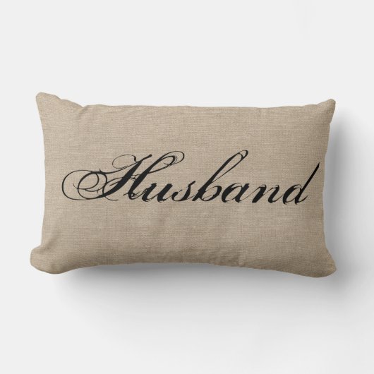 Coussin Rectangle Mariage chic rustique de jute de toile de jute de (Recto)