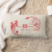 Coussin Rectangle Mariage Chinois Personnalisé Moderne Dragon-Phénix (Couverture)