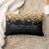 Coussin Rectangle Mariage élégant Favor Lumières Or (Couverture)
