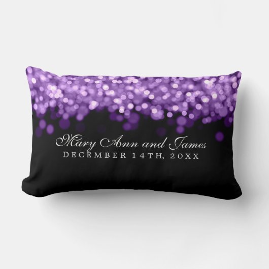 Coussin Rectangle Mariage élégant Favoriser les lumières violettes (Recto)