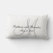 Coussin Rectangle Mariage gris de monogramme (Verso)