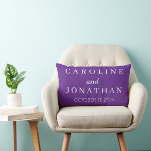 Coussin Rectangle Mariage Moderne Élégant avec Nom Personnalisé