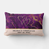 Coussin Rectangle Mariage moderne violet et or marbre Abstrait (Recto)