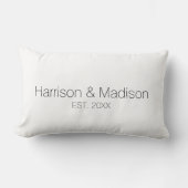 Coussin Rectangle Mariage personnalisé couple noir blanc nom date (Recto)