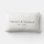 Coussin Rectangle Mariage personnalisé noir blanc nom couple date (Verso)