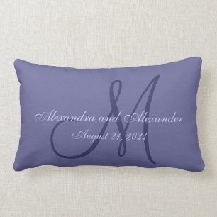 Coussin Rectangle Mariage pourpre de monogramme