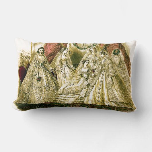 Coussin Rectangle Mariée Antique Mariage Vintage (Recto)