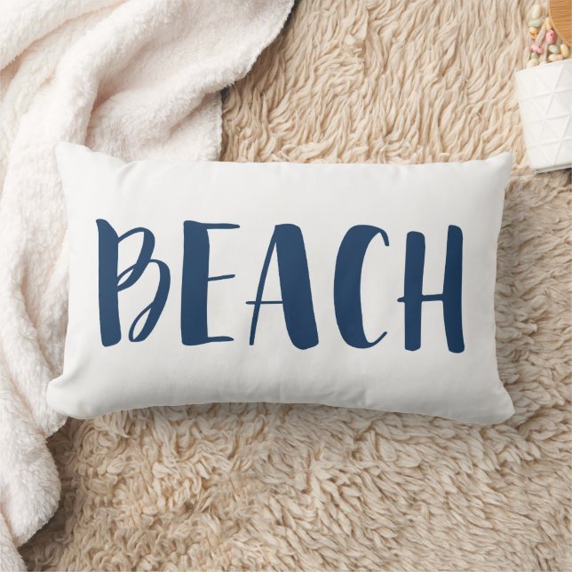 Coussin Rectangle Marine Bleu Bleu Bande de plage (Couverture)