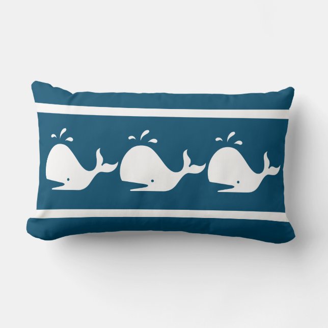 Coussin Rectangle Marine côtière marine marine BLEUE BLANC (Recto)