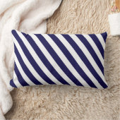 Coussin Rectangle Marine nautique et rayures diagonales blanches (Couverture)