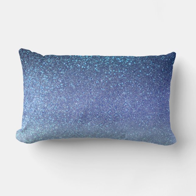 Coussin Rectangle Marine Pastel Blue Triple Parties scintillant Ombr (Recto)
