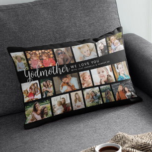 Coussin Rectangle Marraine personnalisée 18 Collage de photos
