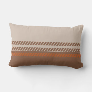 Coussin Rectangle Marron Classique et Tan et Orange avec des Rayures