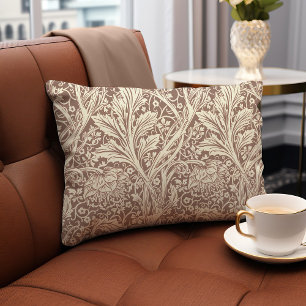 Coussin Rectangle Marron Taupe Arcadie William Morris Aubépine