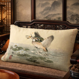 Coussin Rectangle Martin-pêcheur par l'artiste japonais Kono Bairei