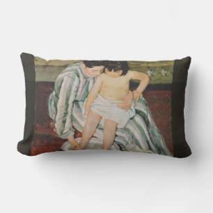 Coussin Rectangle Mary Cassatt Peinture sur le bain de l'enfant
