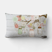Coussin Rectangle Mason Jars et Fleurs Cadeau Mariage (Verso)