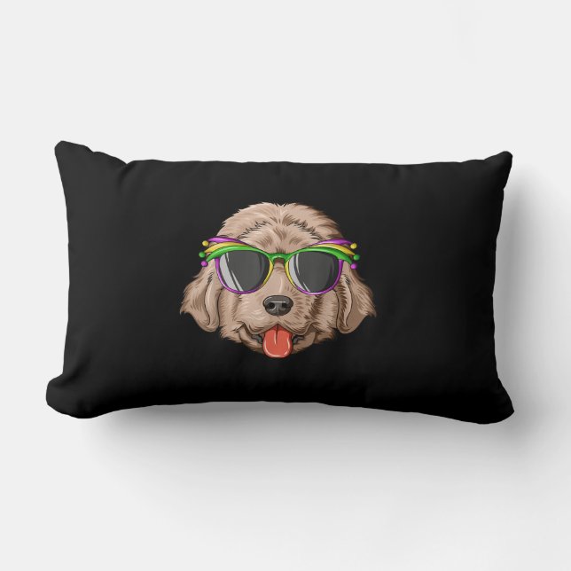 Coussin Rectangle Masque de carnaval de Terre-Neuve | cadeau de terr (Recto)