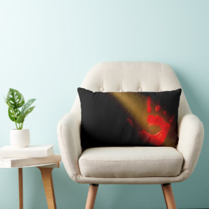 Coussin Rectangle Masquer l'impression main rouge