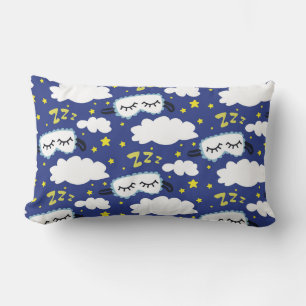 Coussin Rectangle Masques de sommeil Nuages et Étoiles Jaunes