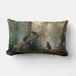 Coussin Rectangle Matin dans une forêt de pins (Ours dans les bois)